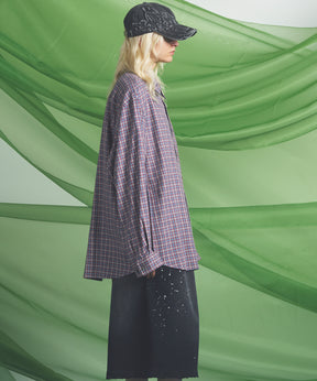 [Italian Dead Stock Fabric] Prime-Over Regular Collar Long Sleeve Shirt
