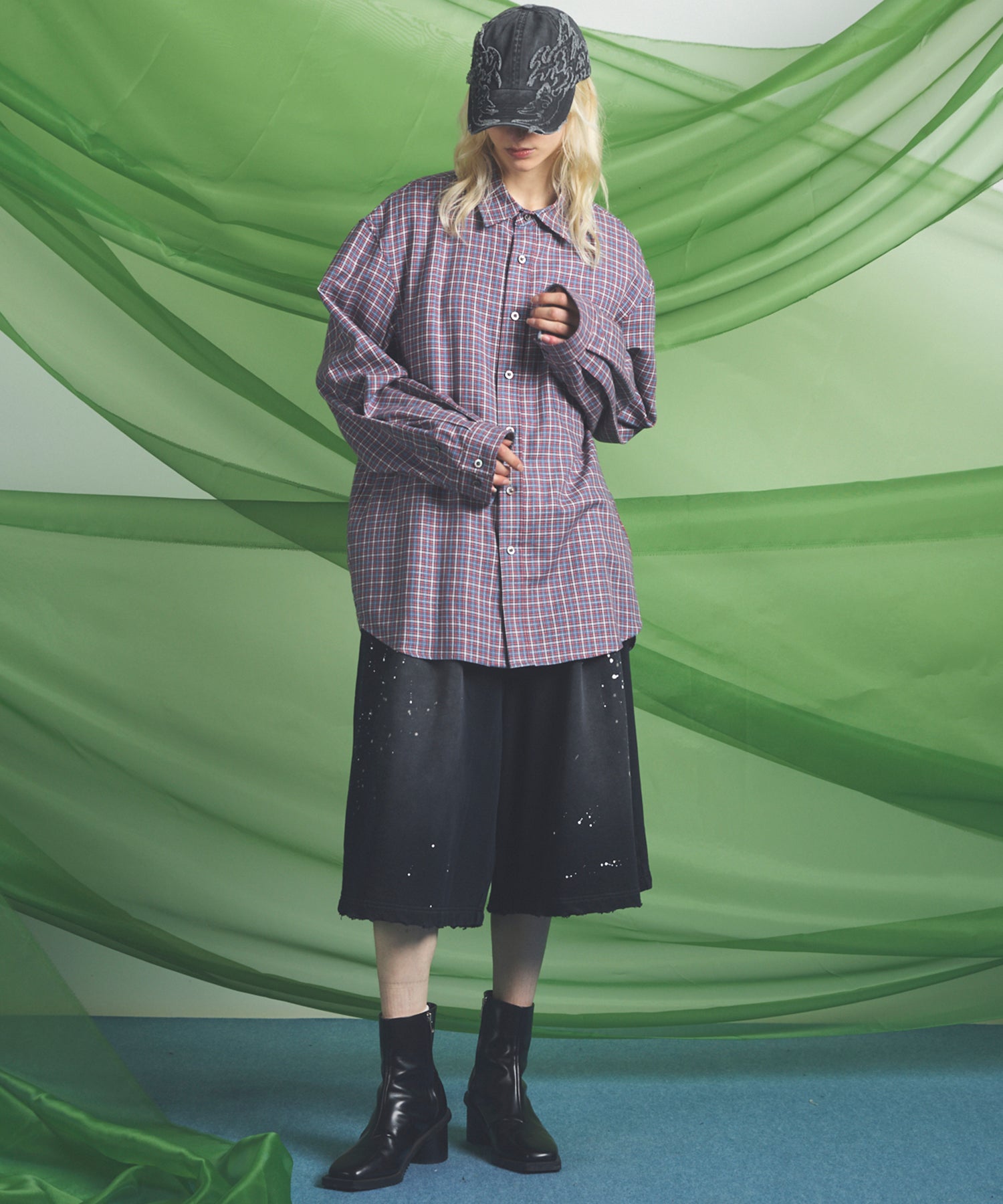 [Italian Dead Stock Fabric] Prime-Over Regular Collar Long Sleeve Shirt