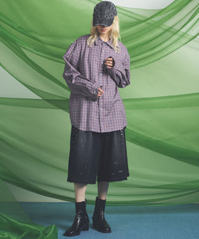 [Italian Dead Stock Fabric] Prime-Over Regular Collar Long Sleeve Shirt