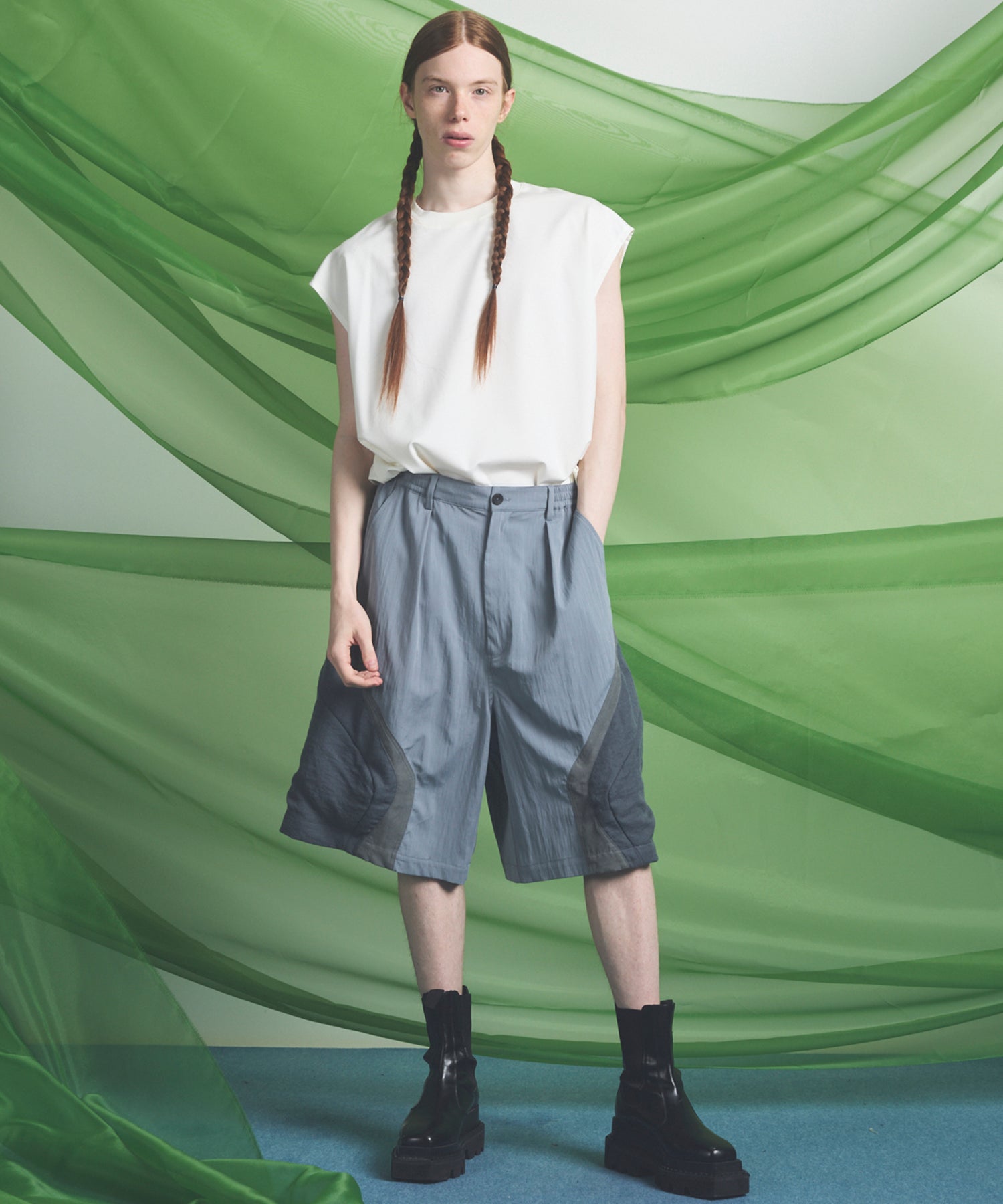 【26SS PRE-ORDER】3D Pocket Curve Switching Prime-Wide One-tuck Shorts
