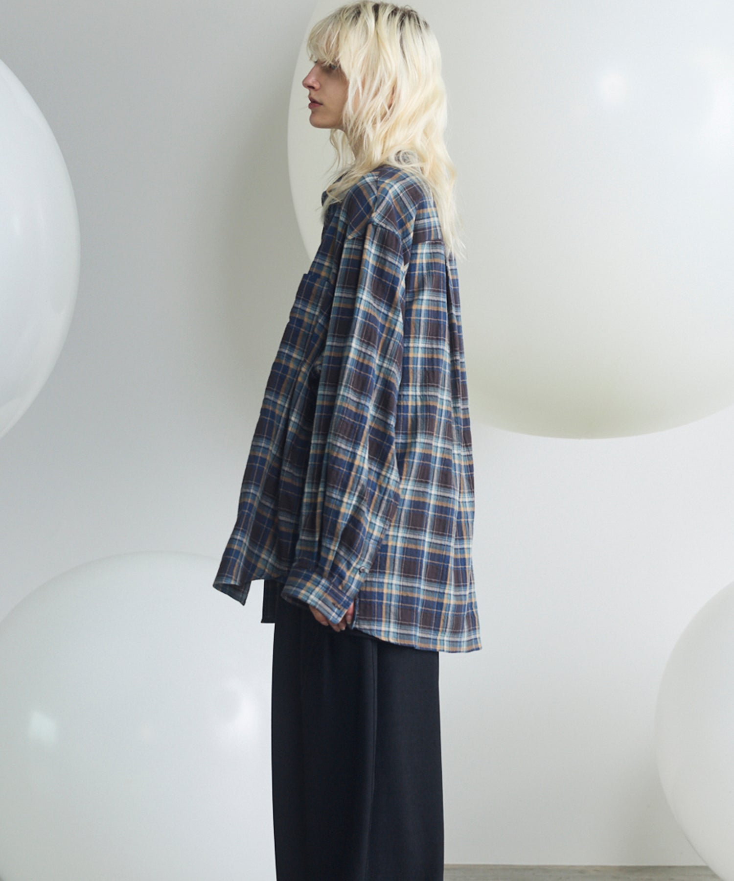 [Italian Dead Stock Fabric] Prime-Over Regular Collar Long Sleeve Shirt