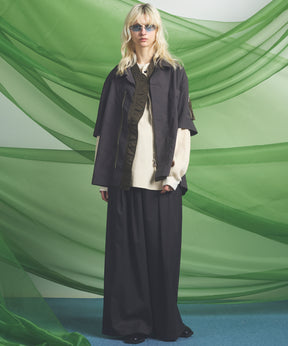 NISHIKAWA KEORI Wool Mix Gabardine Prime Wide Pants