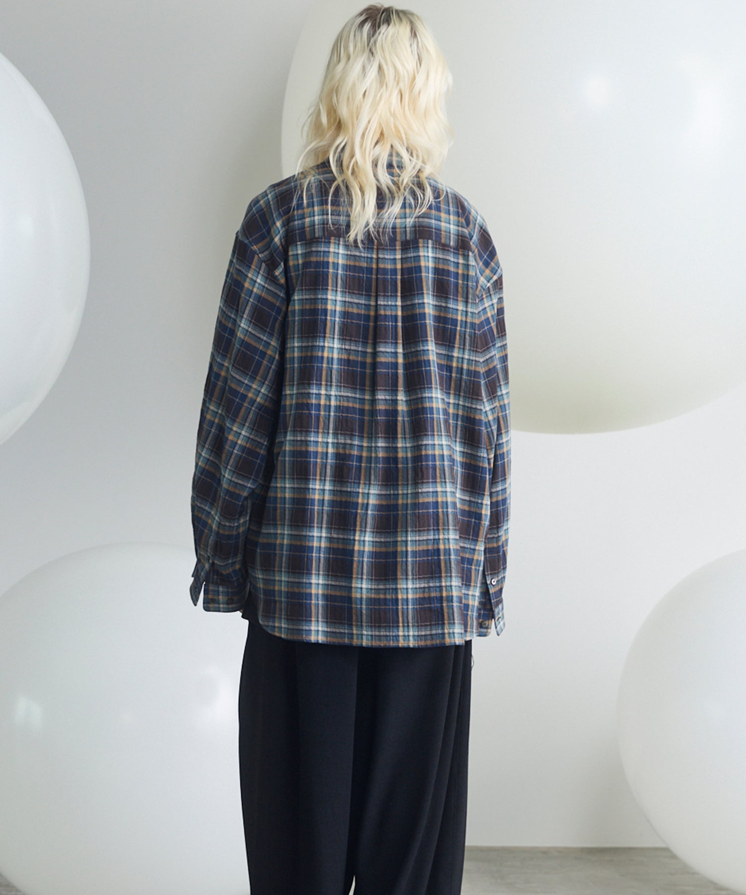 [Italian Dead Stock Fabric] Prime-Over Regular Collar Long Sleeve Shirt