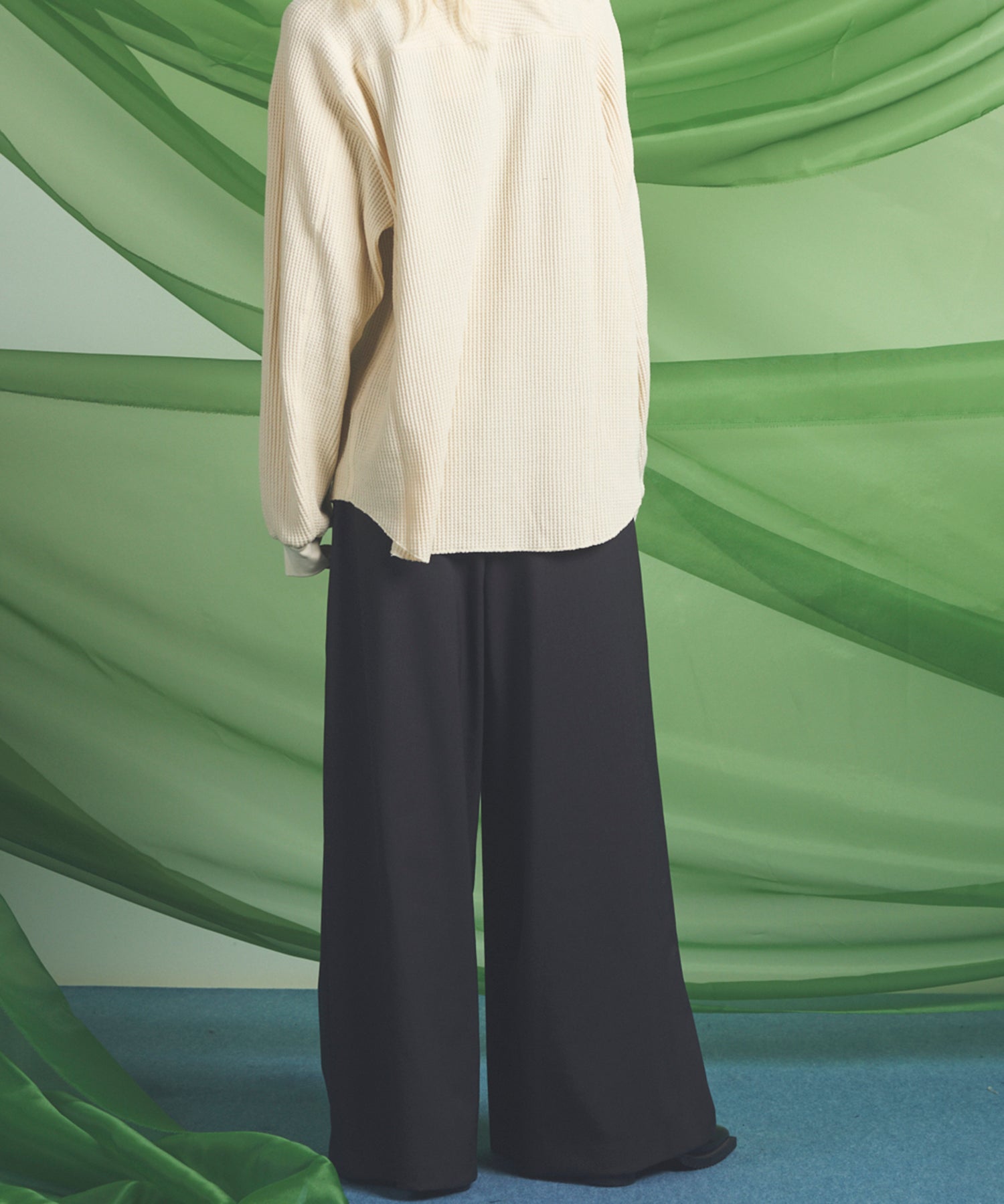 NISHIKAWA KEORI Wool Mix Gabardine Prime Wide Pants