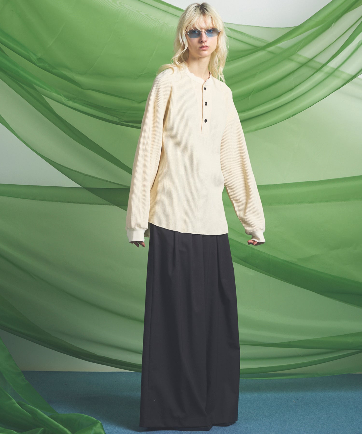 NISHIKAWA KEORI Wool Mix Gabardine Prime Wide Pants