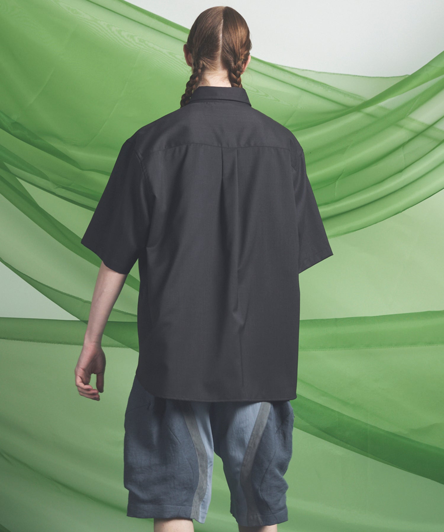 NISHIKAWA KEORI Wool Mix Prime-Over Short Sleeve Shirt