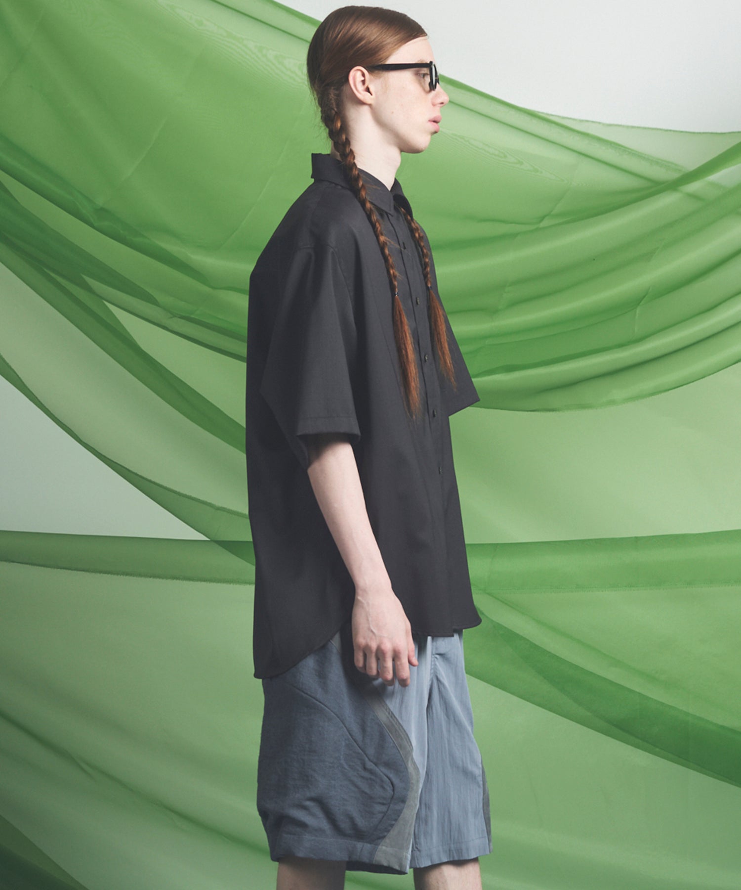 NISHIKAWA KEORI Wool Mix Prime-Over Short Sleeve Shirt