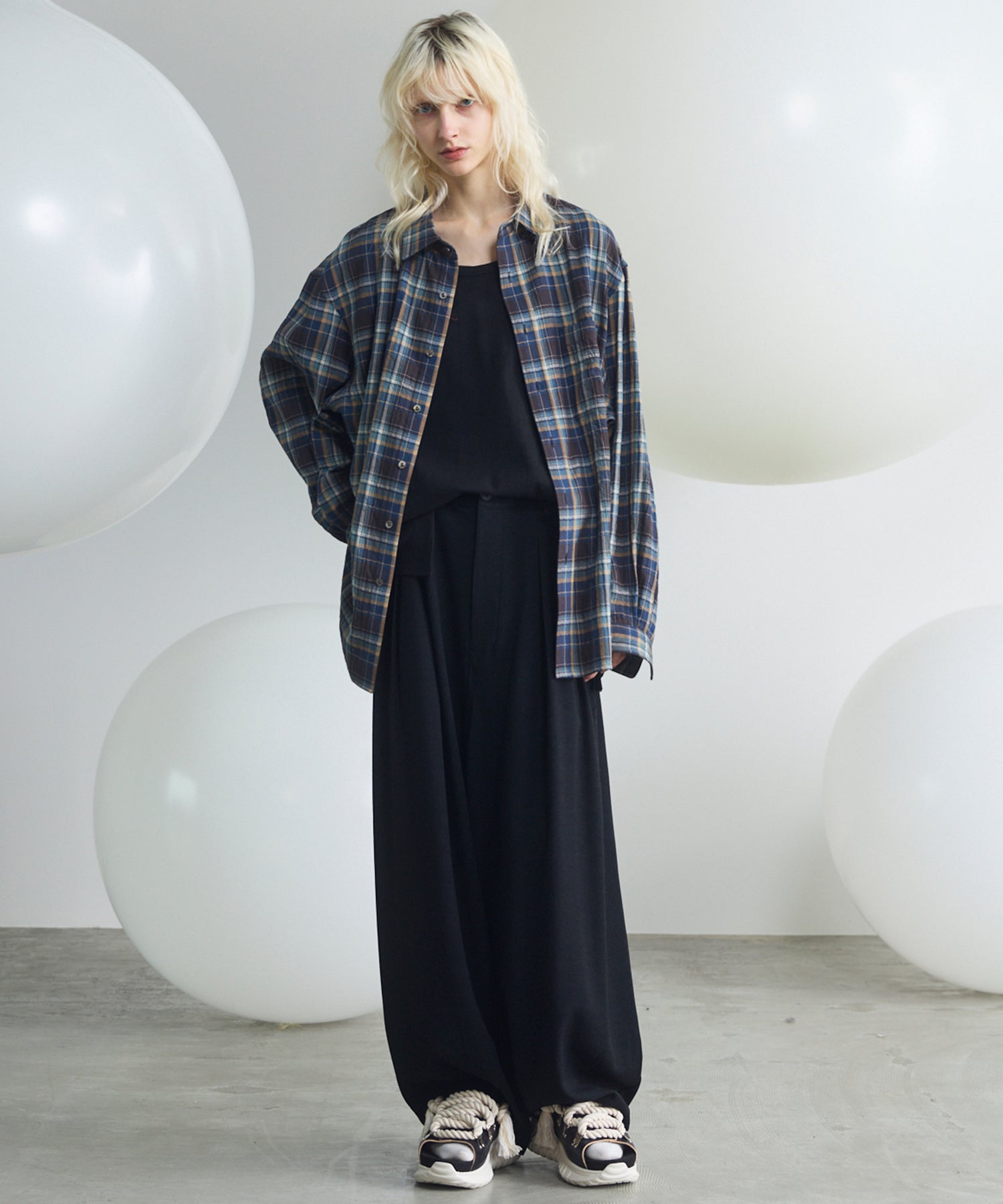 [Italian Dead Stock Fabric] Prime-Over Regular Collar Long Sleeve Shirt