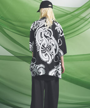 Italian Dead Stock Fabric Prime-Over Open Collar Various Patterns Short Sleeve Shirt