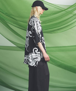 Italian Dead Stock Fabric Prime-Over Open Collar Various Patterns Short Sleeve Shirt