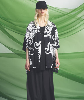 Italian Dead Stock Fabric Prime-Over Open Collar Various Patterns Short Sleeve Shirt