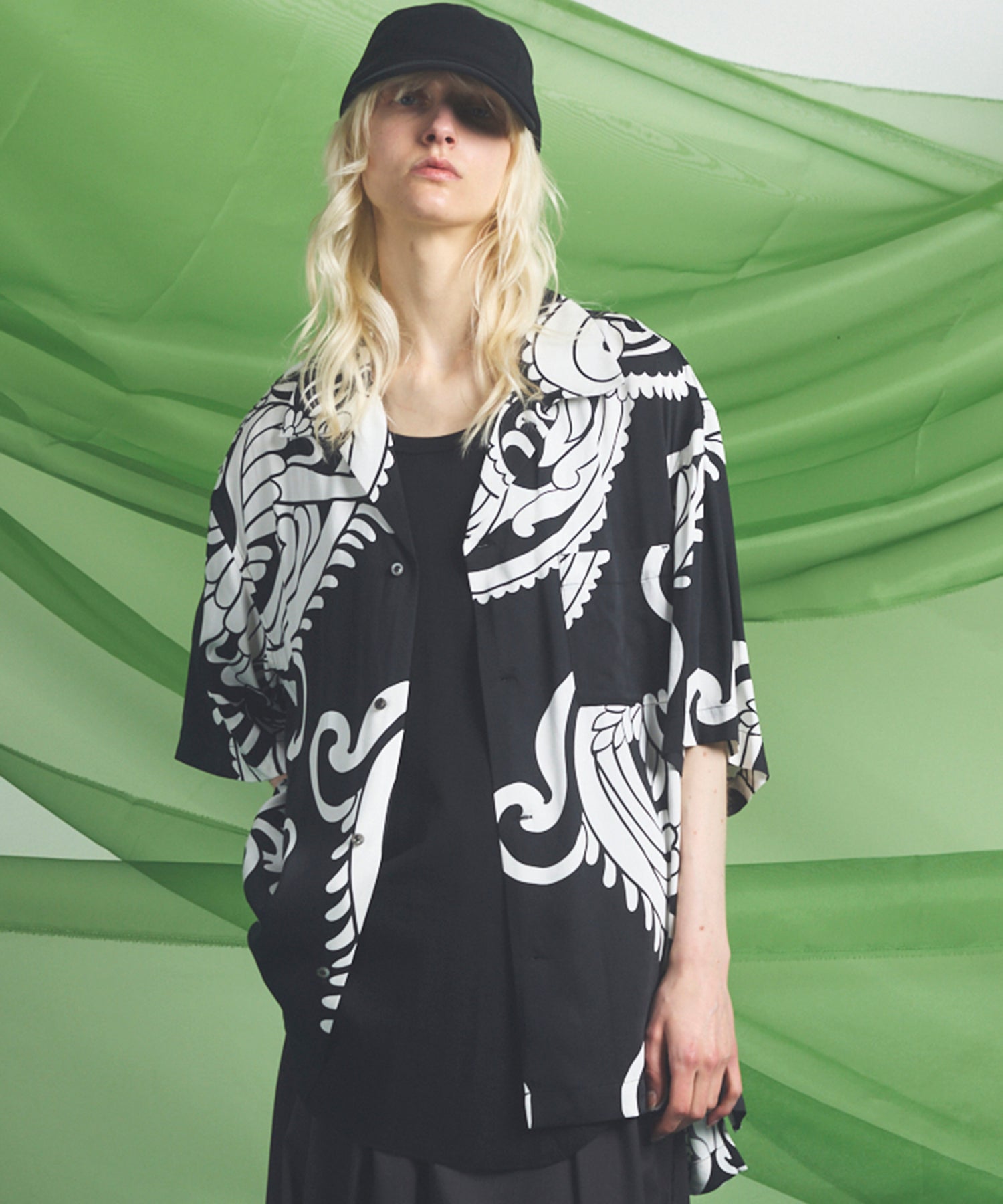 Italian Dead Stock Fabric】Prime-Over Open Collar Various Patterns Sho