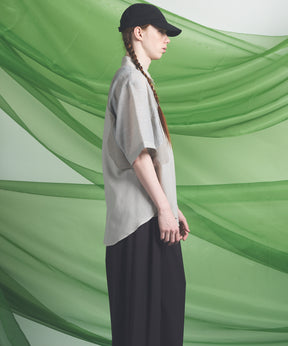 Sheer ZIGZAG Switching Prime-Over Short Sleeve Shirt