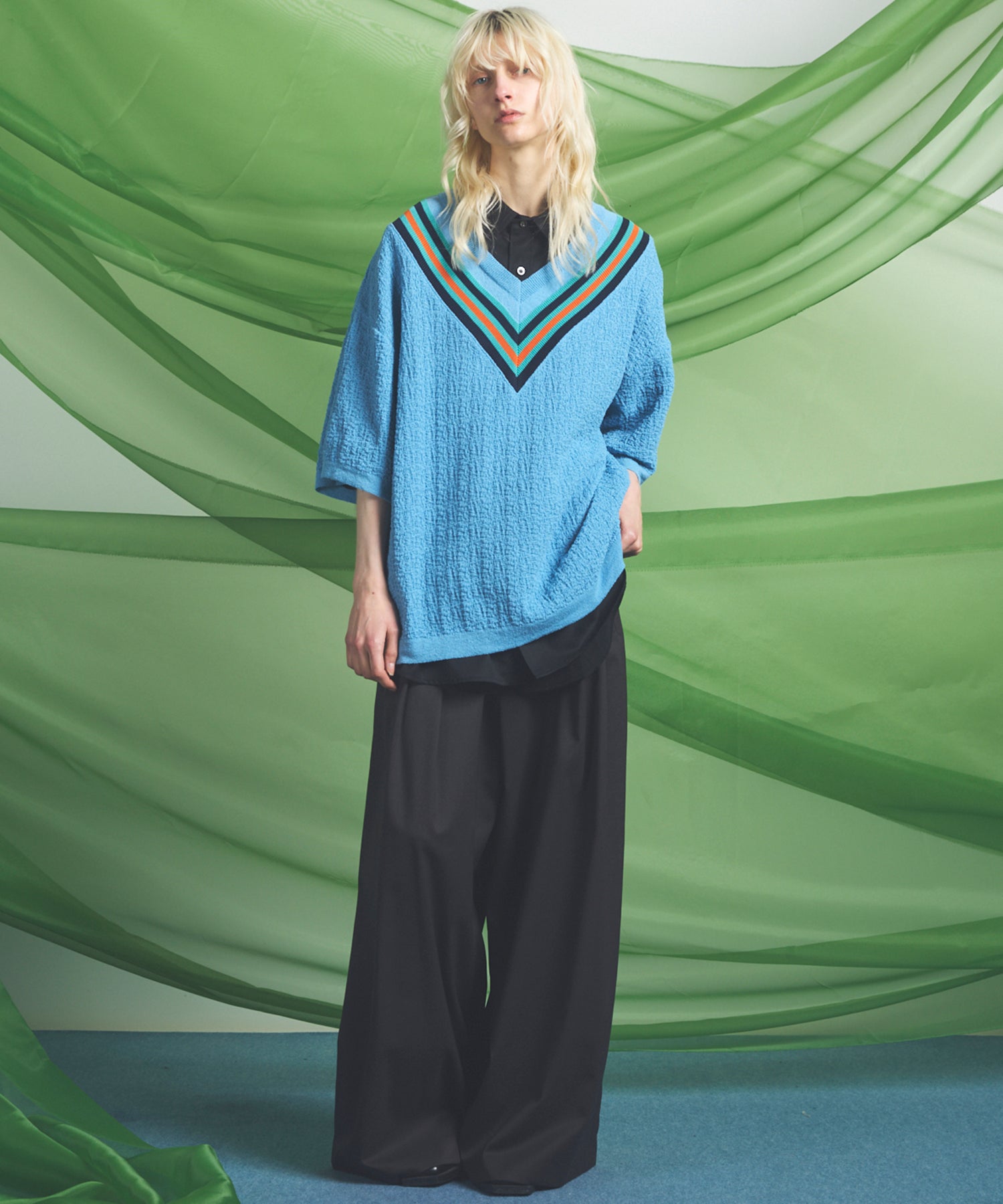 NISHIKAWA KEORI Wool Mix Gabardine Prime Wide Pants