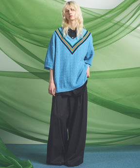 NISHIKAWA KEORI Wool Mix Gabardine Prime Wide Pants