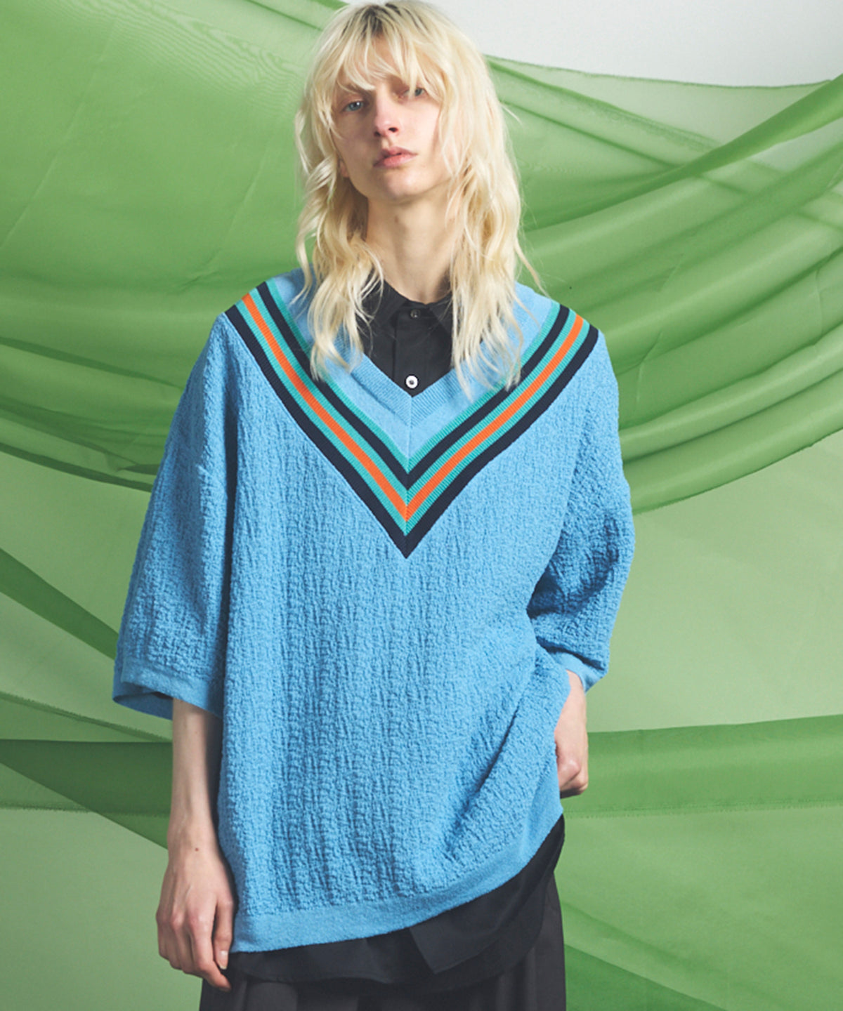 【26SS PRE-ORDER】V-neck Tilden Prime-Over Short Sleeve Knit T-shirt