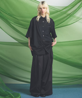 NISHIKAWA KEORI Wool Mix Gabardine Prime Wide Pants