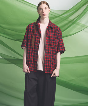 Italian Dead Stock Fabric Prime-Over Open Collar Short Sleeve Shirt