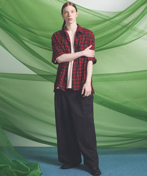 NISHIKAWA KEORI Wool Mix Gabardine Prime Wide Pants