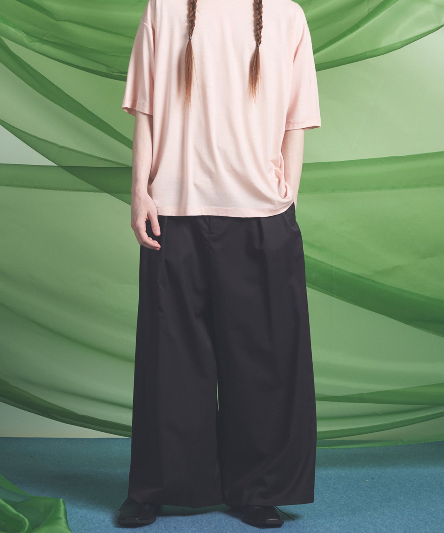 NISHIKAWA KEORI Wool Mix Gabardine Prime Wide Pants