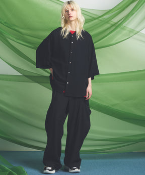 Linen Mix Slab Side Big Pocket Prime-Wide Pants