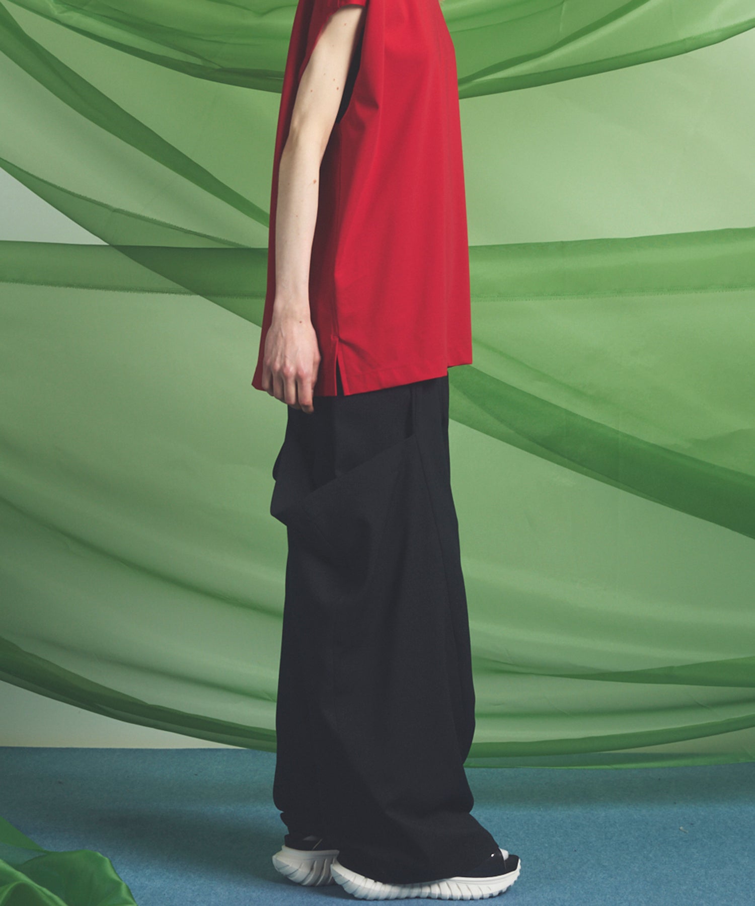 Linen Mix Slab Side Big Pocket Prime-Wide Pants