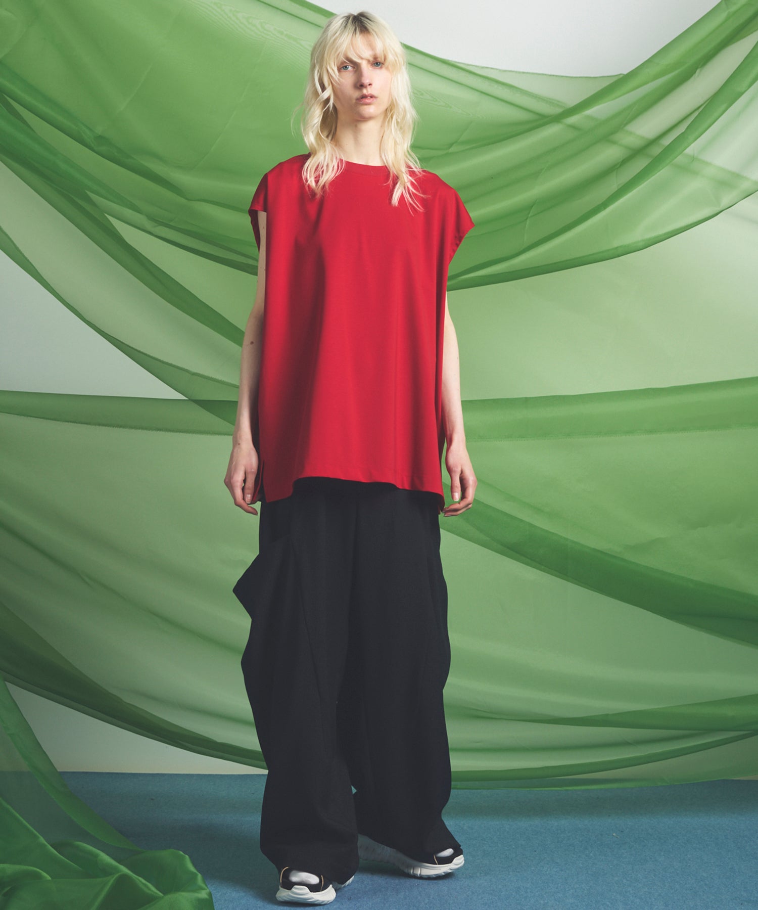 Linen Mix Slab Side Big Pocket Prime-Wide Pants