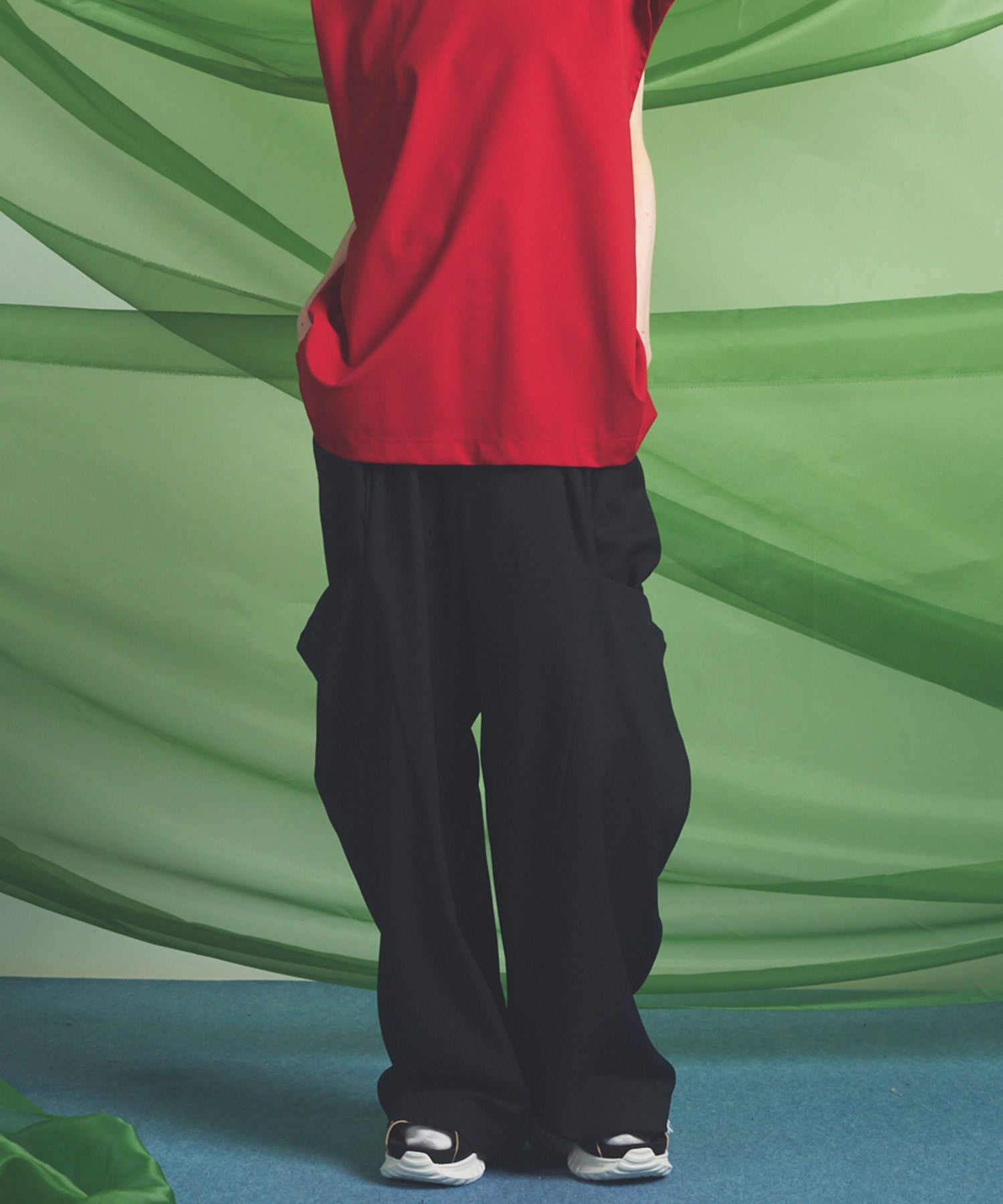Linen Mix Slab Side Big Pocket Prime-Wide Pants