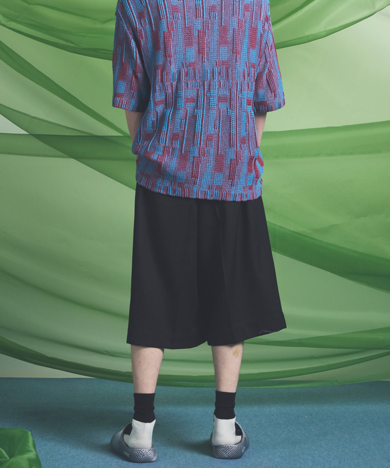 4 Colors Chambray Washable Wool Prime-Wide Shorts