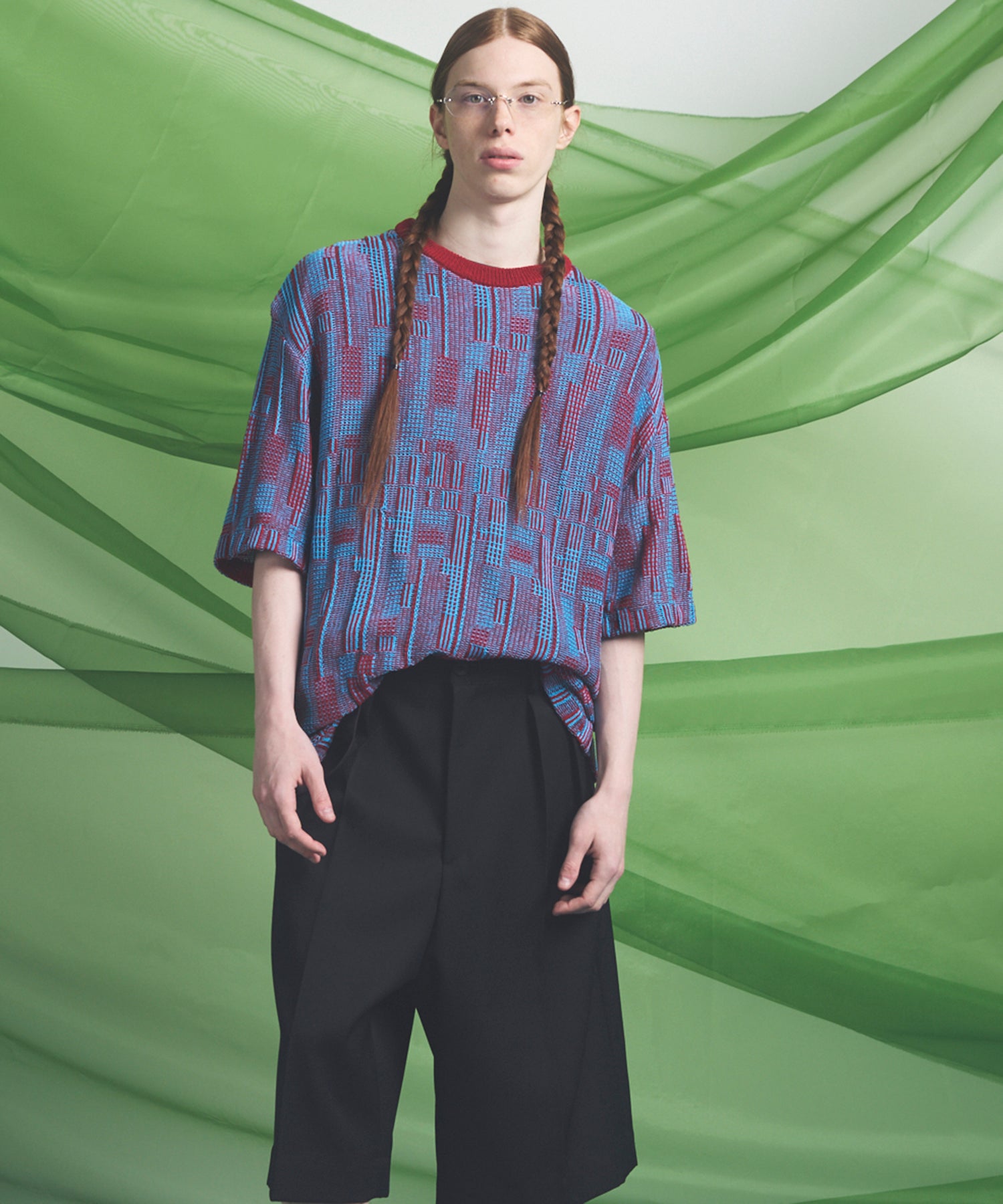 Cotton Bulky Acrylic Blend Prime-Over Gradation Dyeing Knit