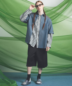 4 Colors Chambray Washable Wool Prime-Wide Shorts