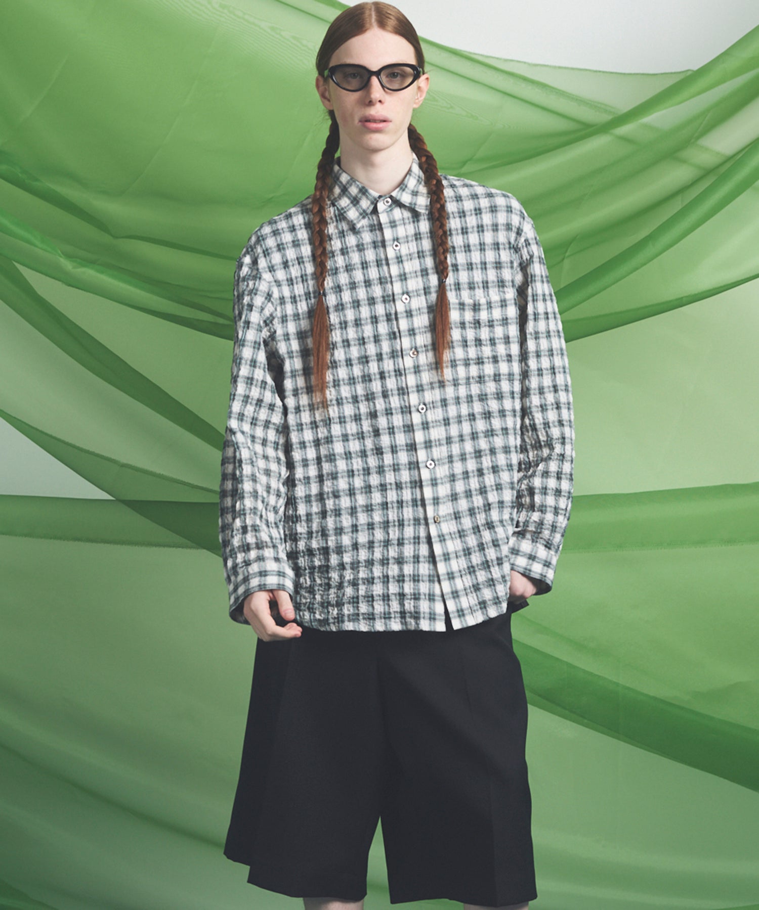 [Italian Dead Stock Fabric] Prime-Over Regular Collar Long Sleeve Shirt