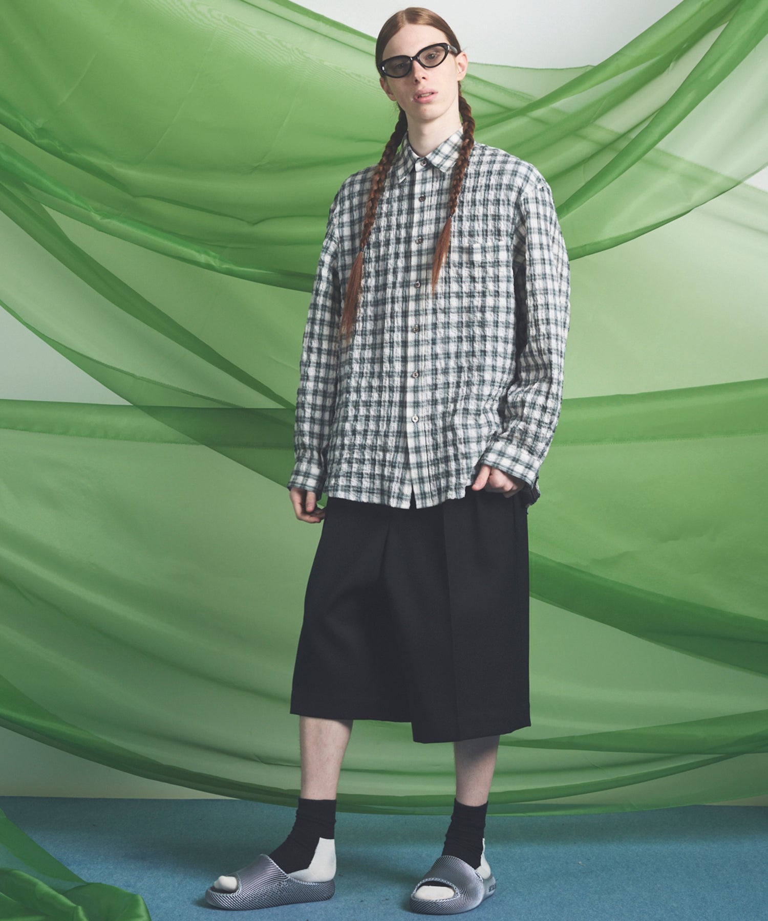 [Italian Dead Stock Fabric] Prime-Over Regular Collar Long Sleeve Shirt