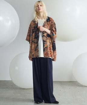 Slab Rayon Two-tuck Prime-Wide Slacks