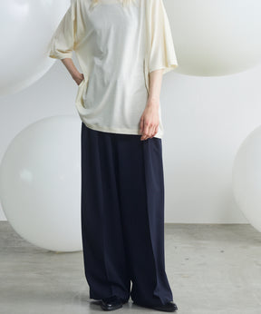 Slab Rayon Two-tuck Prime-Wide Slacks