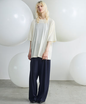 Slab Rayon Two-tuck Prime-Wide Slacks