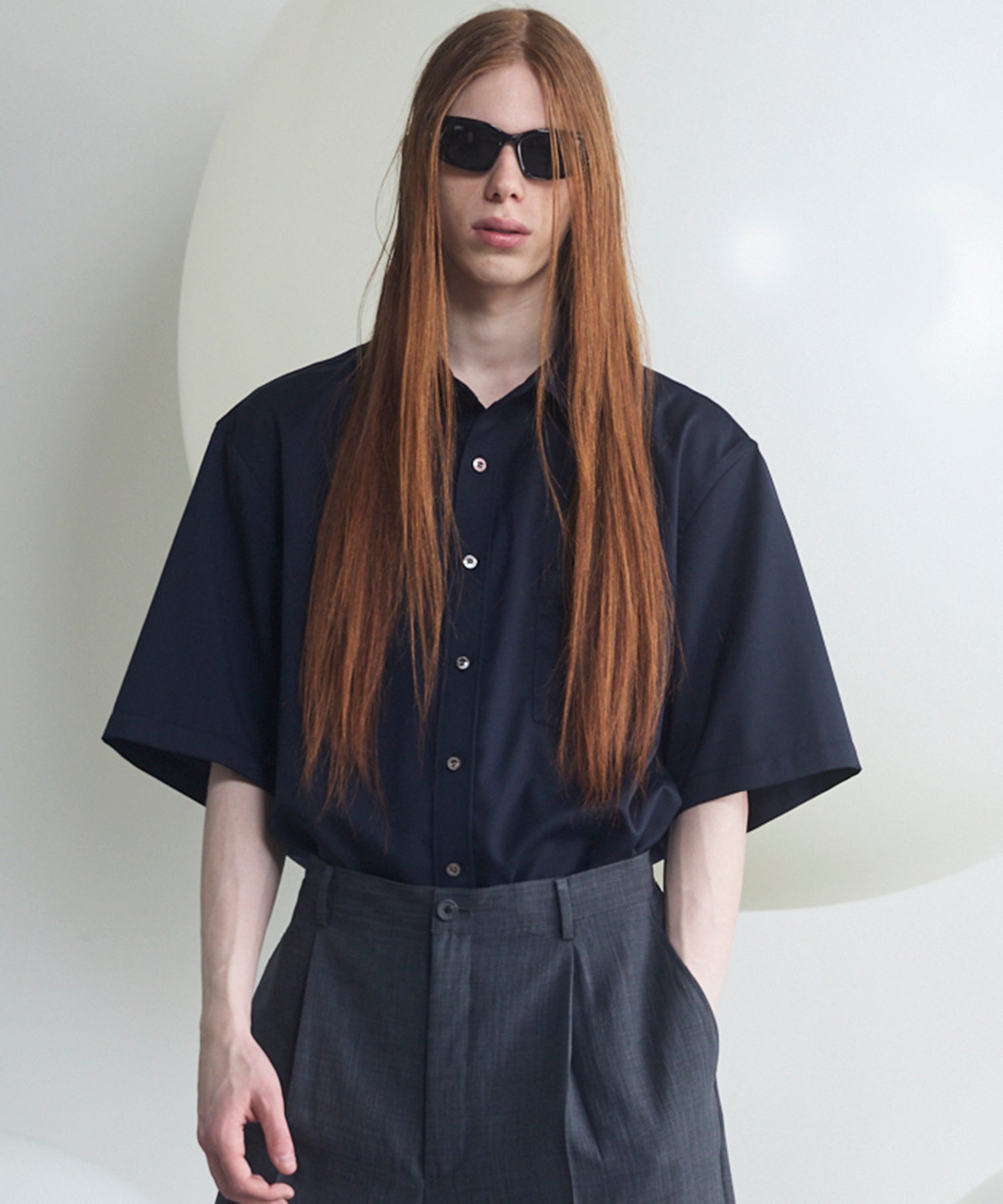 NISHIKAWA KEORI Wool Mix Prime-Over Short Sleeve Shirt