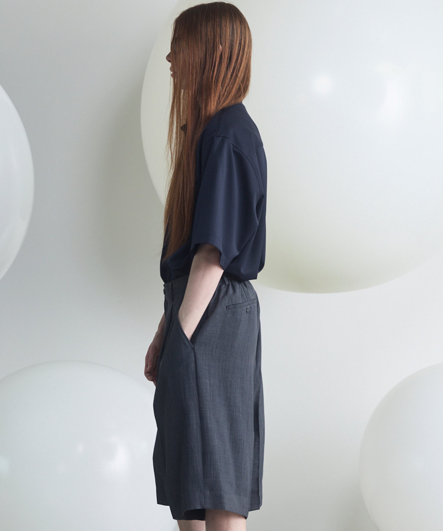 NISHIKAWA KEORI Wool Mix Prime-Over Short Sleeve Shirt