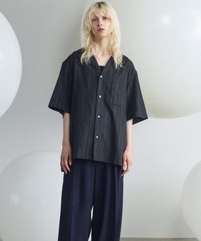 Italian Dead Stock Fabric Prime-Over Open Collar Short Sleeve Shirt