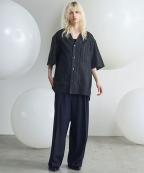 Slab Rayon Two-tuck Prime-Wide Slacks