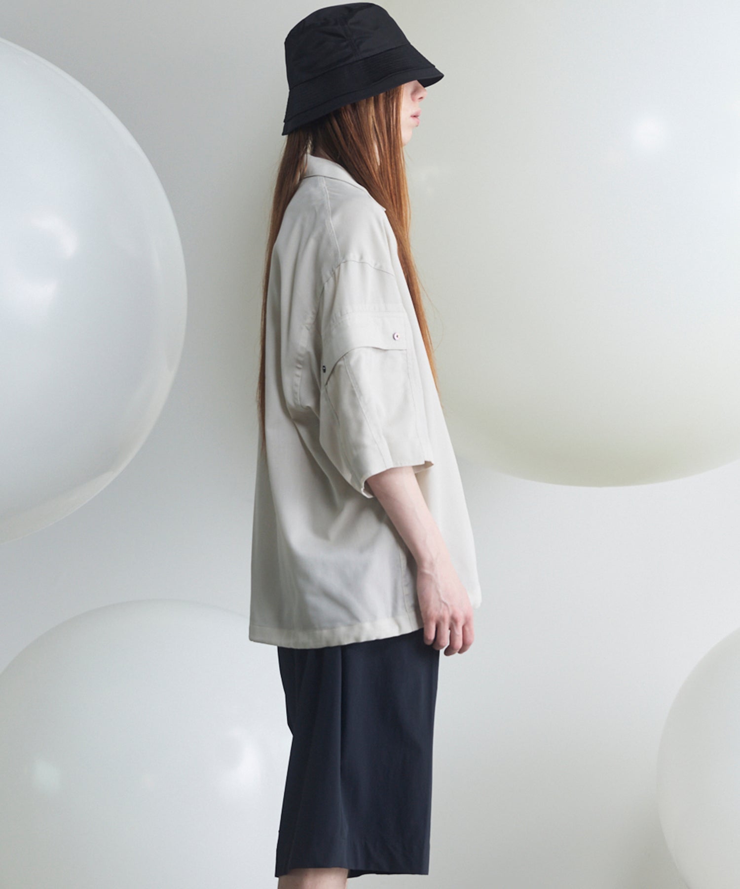 Cargo Pocket Prime-Over Sheer Open Collar Shirt