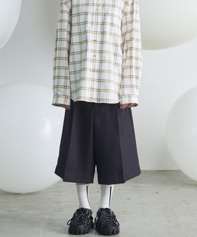 4 Colors Chambray Washable Wool Prime-Wide Shorts