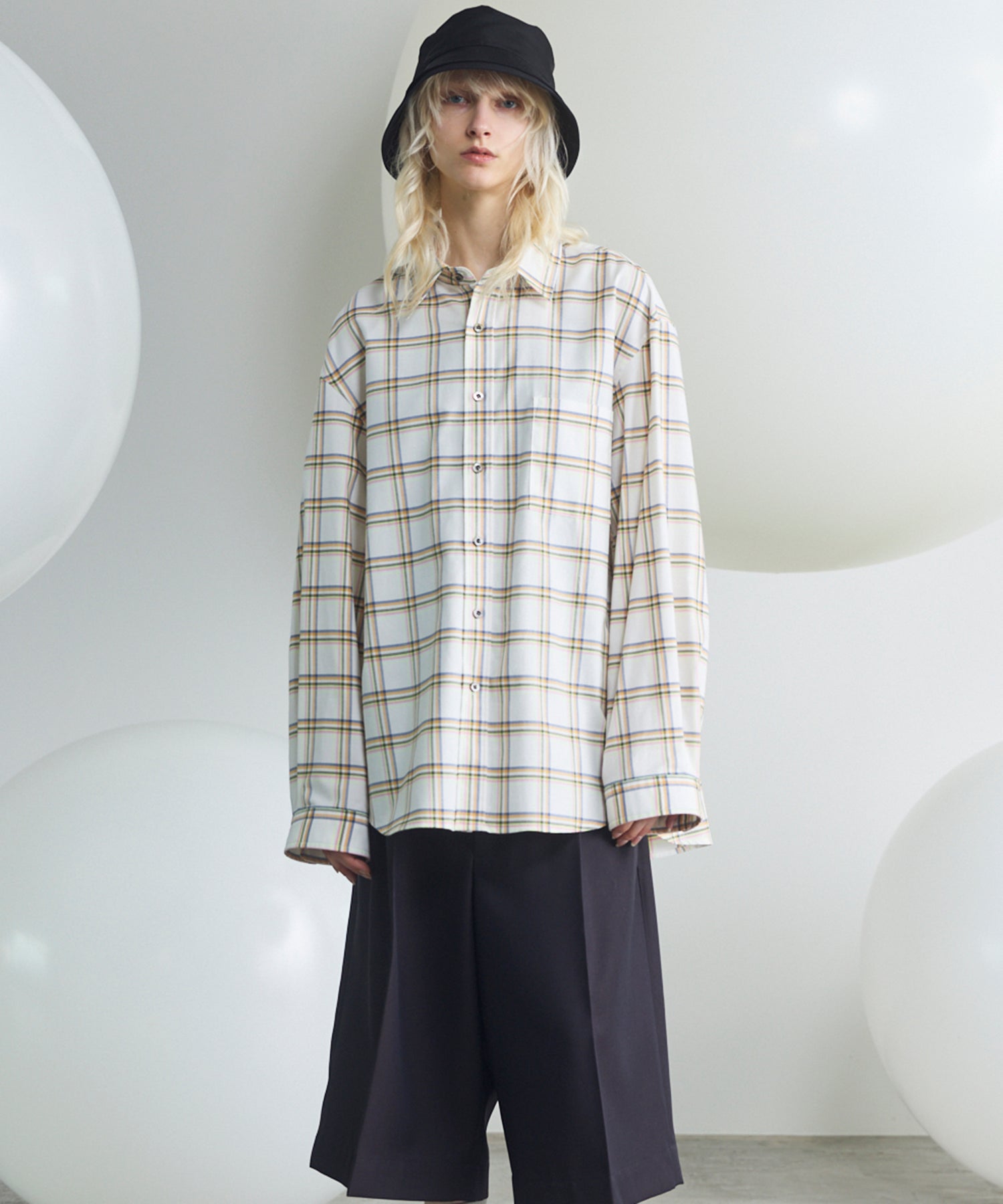 [Italian Dead Stock Fabric] Prime-Over Regular Collar Long Sleeve Shirt