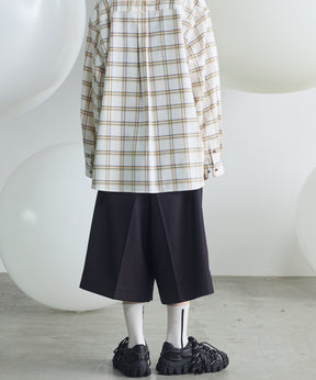 4 Colors Chambray Washable Wool Prime-Wide Shorts