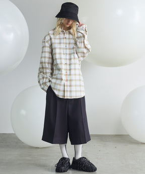 4 Colors Chambray Washable Wool Prime-Wide Shorts