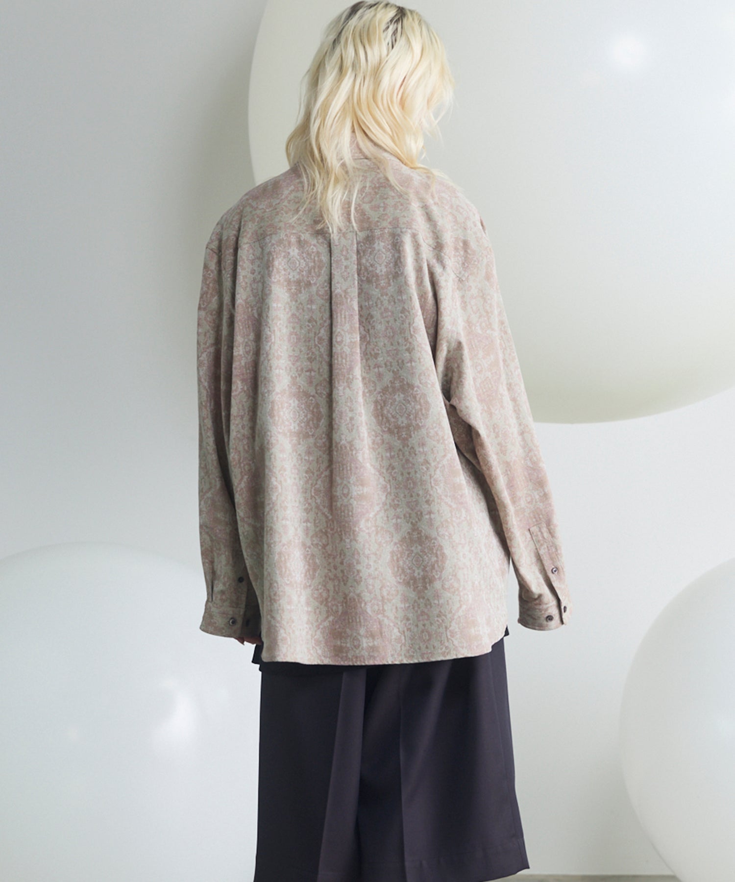 [Italian Dead Stock Fabric] Prime-Over Regular Collar Long Sleeve Shirt