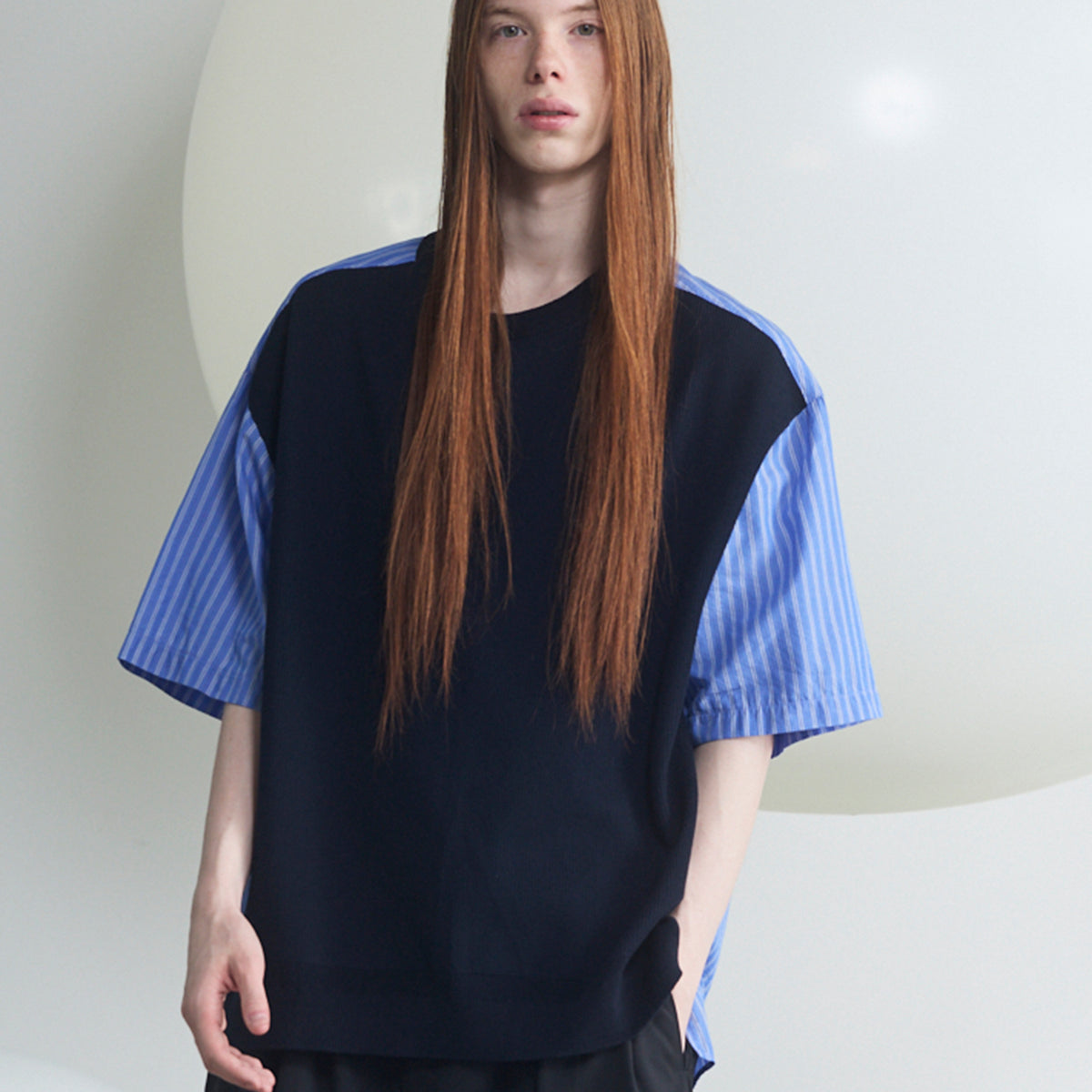 Shirt Docking Prime-Over Short Sleeve Knit T-shirt
