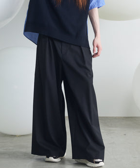 NISHIKAWA KEORI Wool Mix Gabardine Prime Wide Pants