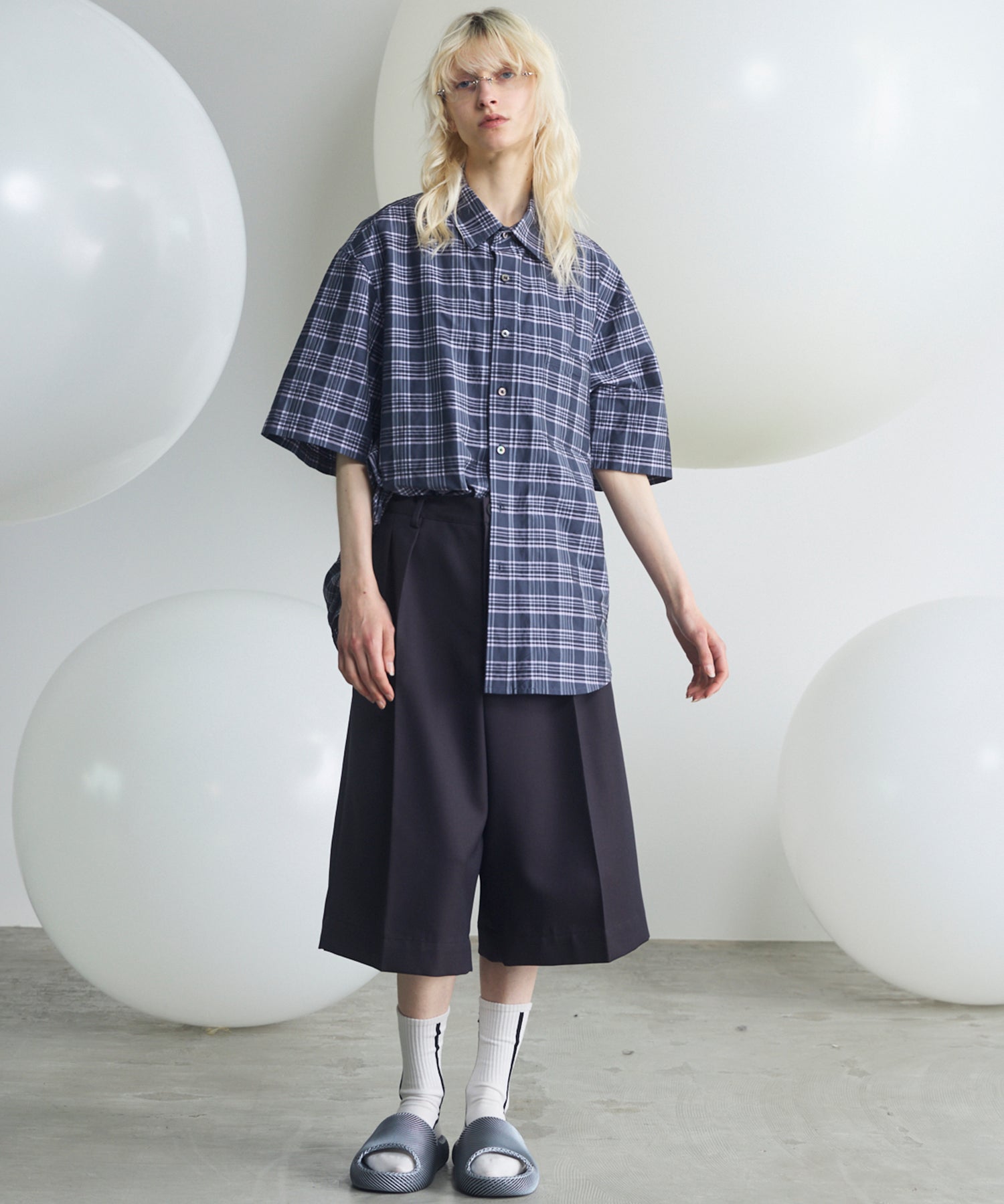 [Italian Dead Stock Fabric] Prime-Over Regular Collar Short Sleeve Shirt