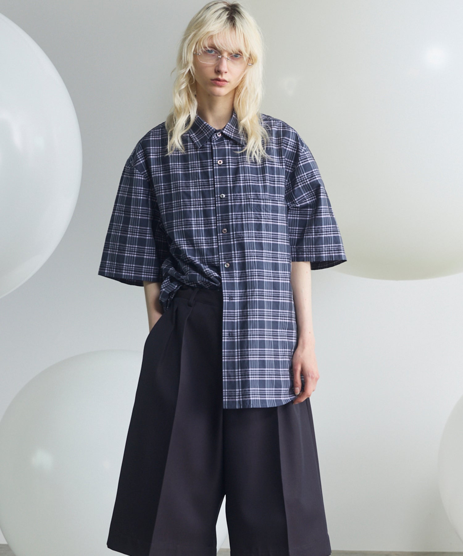 [Italian Dead Stock Fabric] Prime-Over Regular Collar Short Sleeve Shirt